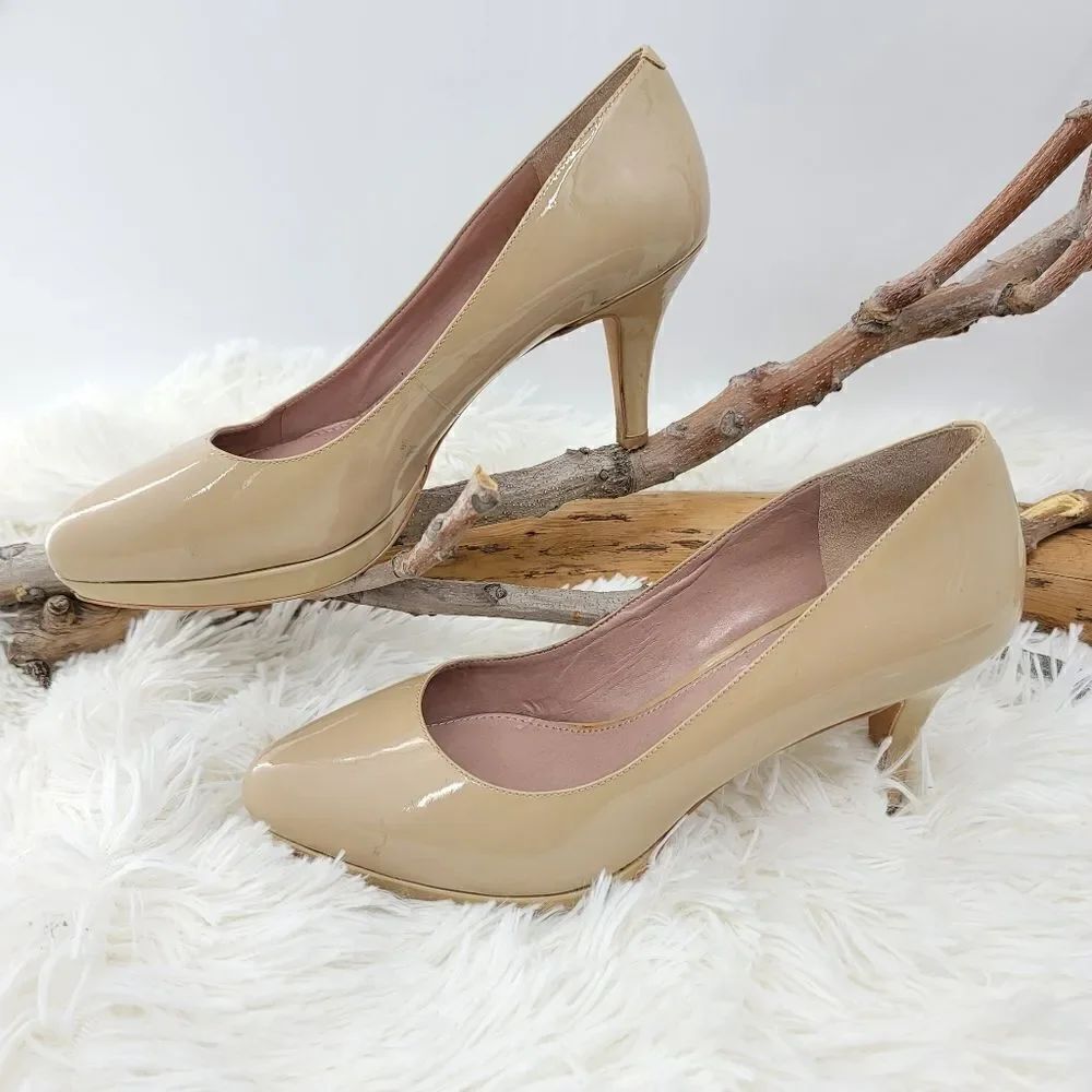Vince camuto Desti nude patent leather platform pumps
